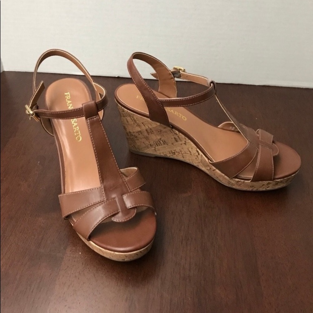 Franco Sarto Brown Wedge Sandals